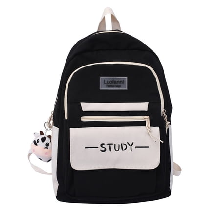 Multi-Pocket Backpack Nylon School Bag for College Teenagers Youth Rucksack Student Casual Daypack Female Bookbag