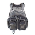 thumbnail image 1 of Multi-Pocket Breathable Mesh Back Adult Fishing Life Vest Adjustable EPE Foam Buoyancy Flotation Jacket for Kayaking Boating Swimming Rafting Water Sports(Grey-55x46cm), 1 of 4