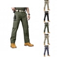thumbnail image 1 of Multi Pocket Cargo Pants Mens Work Trousers Straight Leg Utility Pants Solid Color Casual Hiking Pants Long Pants for Men, 1 of 6