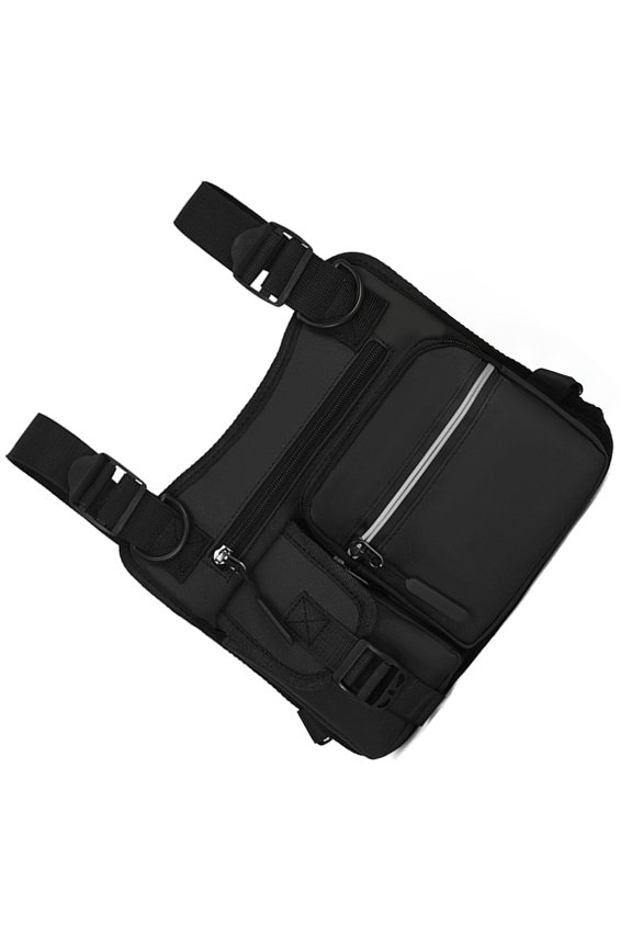 Multi Pocket Functional Vest Backpack Strong Nylon Wear Resistant Chest Pack Casual Daypacks For Hiking Travel