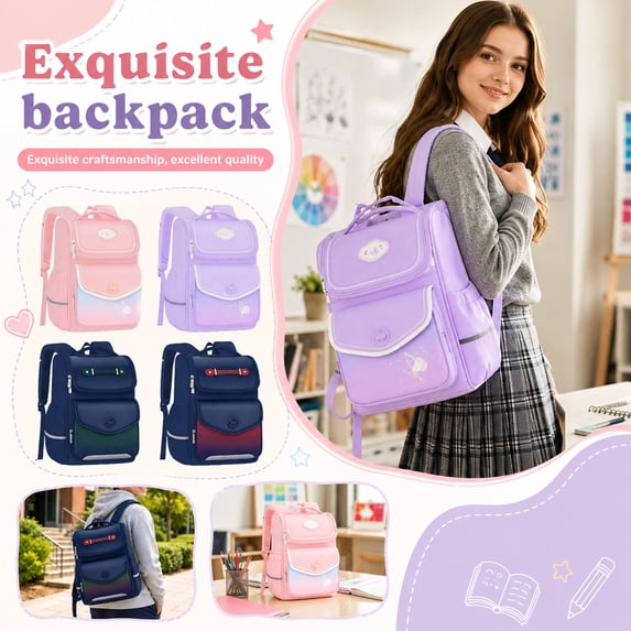 Multi Pocket Large Capacity School Bag, 15.35 IN Simple Elegant Carry Pack For Kids & Adults, Campus Study & Weekend Outings (C)