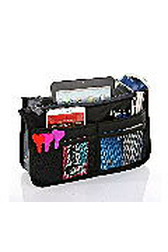 Multi-Pocket Purse Organizer Removable Tote Handbag Insert With Zipper And Handles