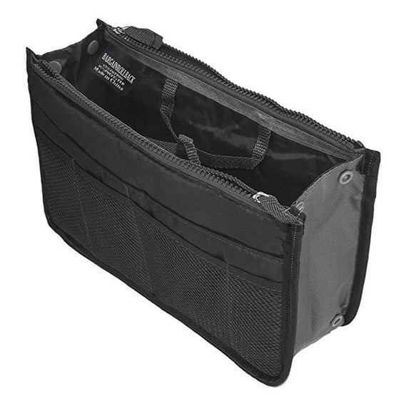 Multi-Pocket Purse Organizer Removable Tote Handbag Insert With Zipper And Handles