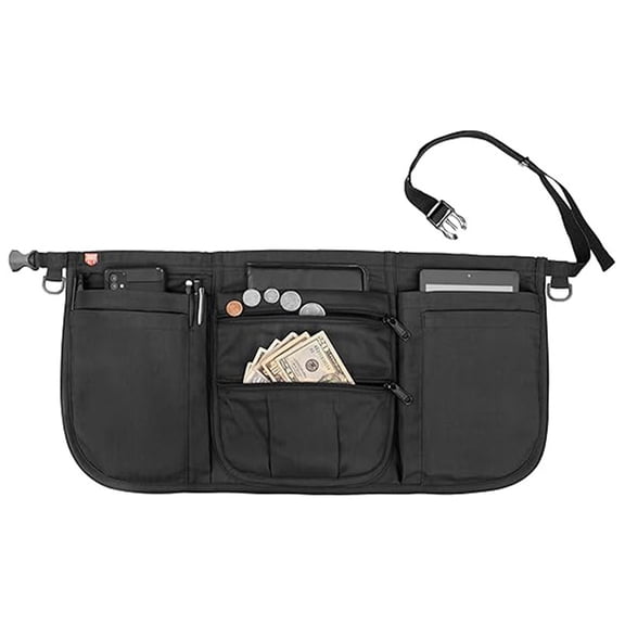 Multi-Pocket Server Apron, Adjustable Waist Tool Belt for Cleaning, Waiters, Hair Stylists, Waterproof Utility Waist Pouch
