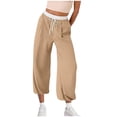 thumbnail image 1 of Multi-Pocket Slacks MIUOWANP Women's Solid Color Fashionable And Comfortable High Waisted Workwear Pants With 8 Pockets For Casual Wear Khaki XXL, 1 of 5