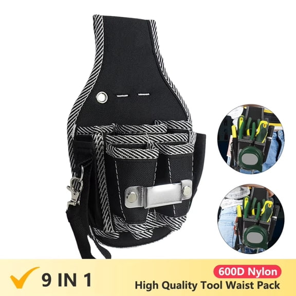 Multi Pocket Tool Waist Pack Belt Organizer 600D Nylon Utility Pouch Durable Electrician Tool Holder for Repair Construction Work