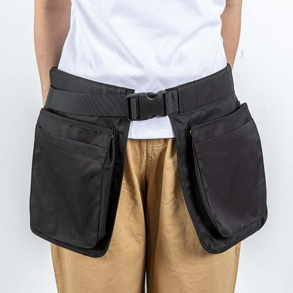 Multi-Pocket Waist Bag,Adjustable Sports Belt Bag,Water Resistant Apron Storage Bag,Outdoor Work Utility Fanny Pack,Hands Free Tool Pouch for Gardening DIY