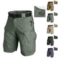 thumbnail image 1 of Multi Pocket Work Tactical Shorts for Men Outdoor Casual Painters Shorts Military Combat Hiking Cargo Shorts (No Belt) Green M, 1 of 9