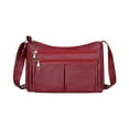 thumbnail image 1 of Multi-Pocket Zipper Bag 10.24x7.48x3.94in PU Compact Crossbody Purse Brown Gray Red Adjustable Wide Strap Organizer Small Shoulder Satchel Casual Lightweight Essential Carry​, 1 of 6