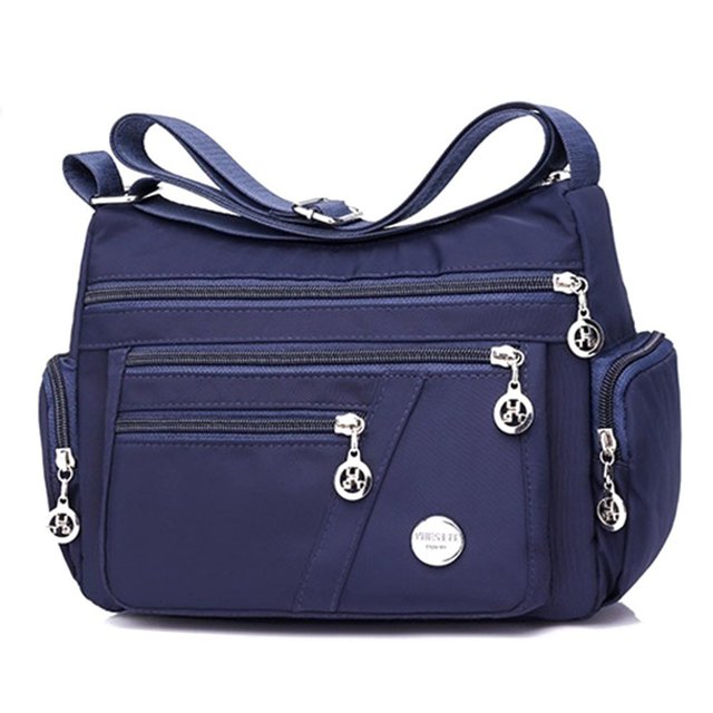 Multi Pockets Crossbody Bag for Women Waterproof Nylon Single Shoulder