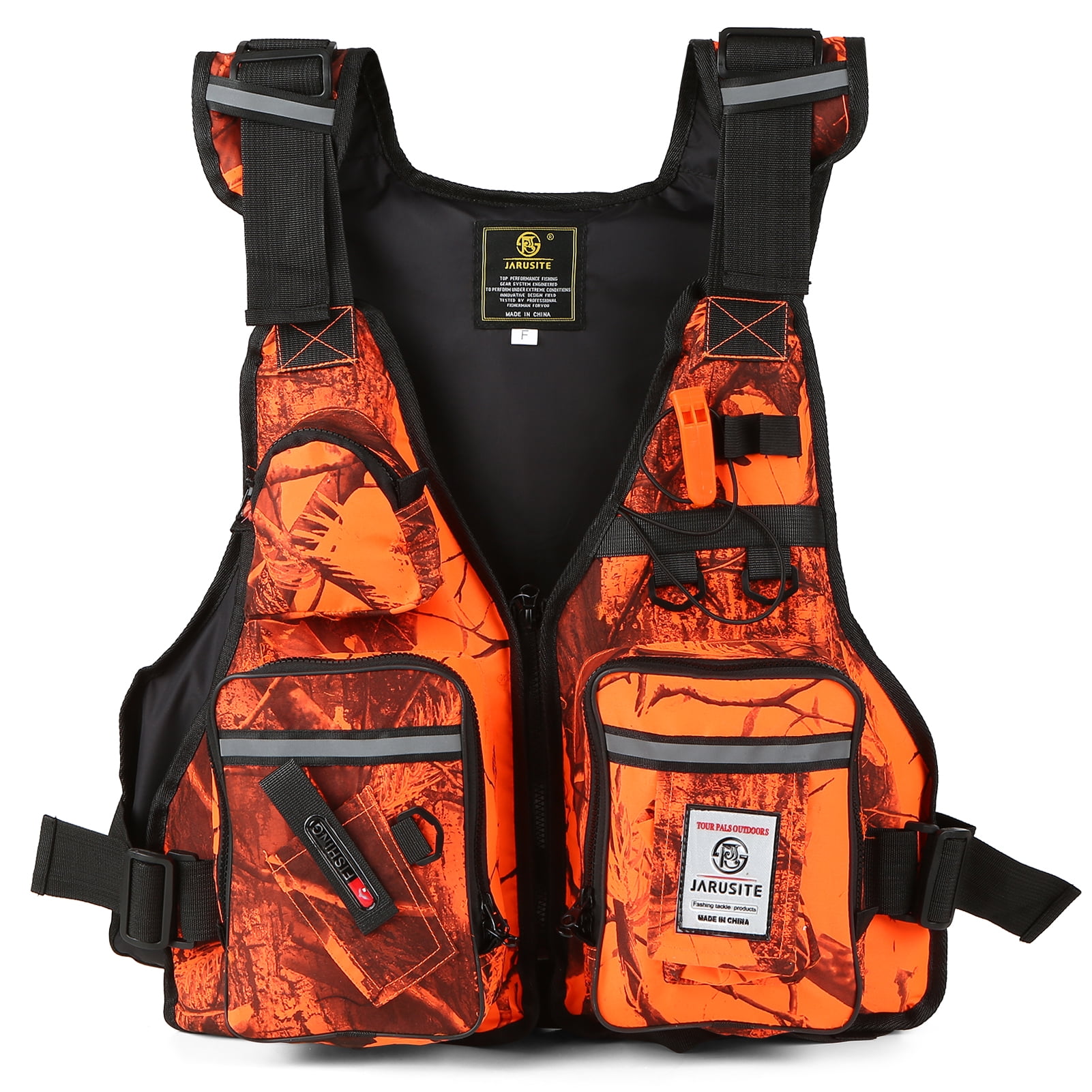 Multi-Pockets Fly Fishing Jacket Vest with Water Bottle Holder for