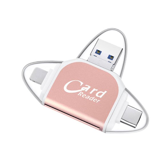 Multi-Port 4 in1 Universal SD TF Card Reader,USB C SD TF Memory Card Reader-NEW- E6D1