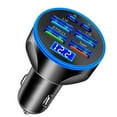 thumbnail image 1 of Multi-Port Car Charger, 2PD Ports and 4USB Ports Fast Charge Cigarette Lighter Plug Adapter, 1 of 15
