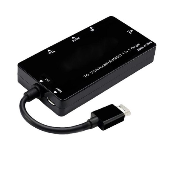 Multi Port HDMIcompatible To VGA Sound 4 In 1 Video Converters Adapter 1080P for Synchronized Display