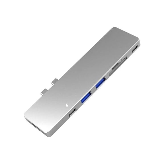 Multi-Port Travel Docking Station for MacBook Pro, Silver