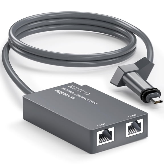 Multi Ports Starlink Ethernet Adapter for Starlink Gen 2 Wired External Network, 2 Ports Starlink Ethernet Adapter 1 to 2 [2 Devices Networked Simultaneously] - Up to 1 Gbps