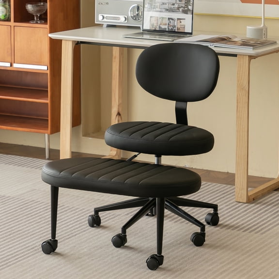 Multi-Position Cross Legged Office Chair for Adults – Ergonomic Swivel Meditation & ADHD Fidget Desk Chair with Back Support and Rolling Base