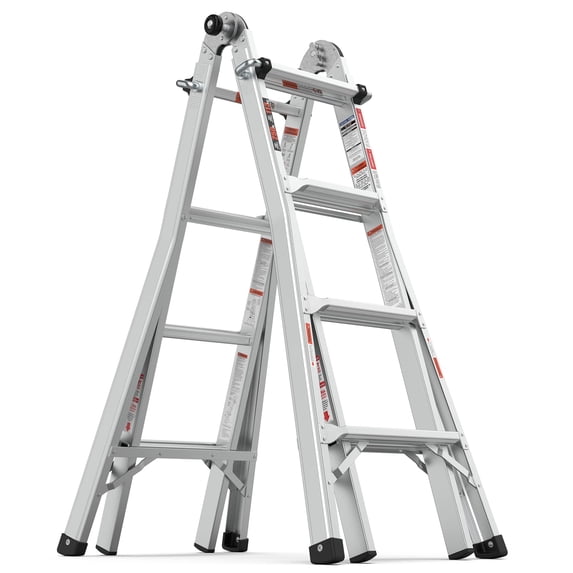 Multi-Position Ladder, Folding A-Frame Extension Ladder with Hinge Locks, Adjustable Ladder for Home and Garage, Indoor Outdoor Use, 250 lbs Capacity