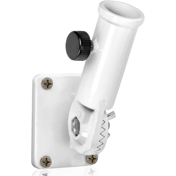 Multi-Position Mounting Bracket with Hardwares - Made of Aluminum - Strong and Rust Free - 1" Diameter (White)