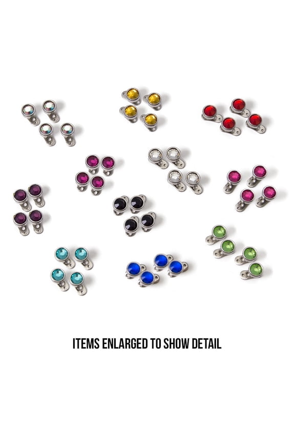 Multi Press-Fit Gem Dermal Anchor 44 Dermal Tops and 44 Bases Jewelry