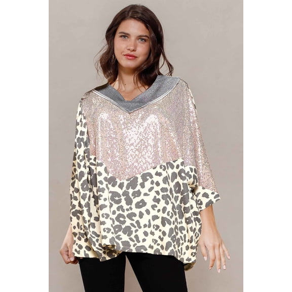 Multi Print Oversized V-neckline M/L