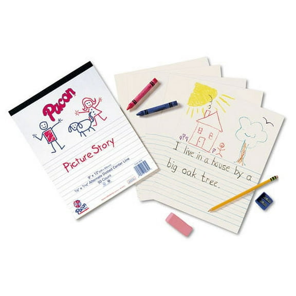 Multi-Program Picture Story Paper, 16 Lb, 5/8" Long Rule, One-Sided, 9 X 12, 500/pack | Bundle of 2 Packs
