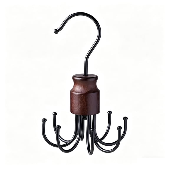 Multi-Prong Rotating Accessory Hanger,Portable Reusable Space-Saving for Bedroom Wardrobe Entryway