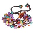 thumbnail image 1 of Multi Purple Colorful Stone Cluster Pull Bracelet for Female Adult, 1 of 4