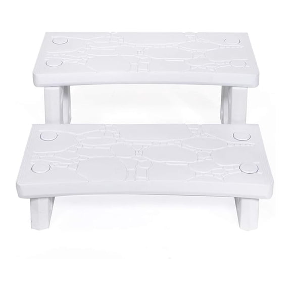 Multi Purpose 2-Step Spa Hot Tub Pool RV Deck Steps Side Step, White