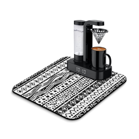 Multi-Purpose Absorbent Coffee Mat - Non-Slip Rubber Base for Coffee Bars, Dish Drying & Pet Bowls