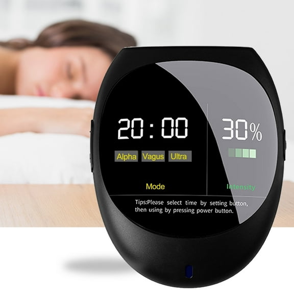 Multi-Purpose Alpha Wave Stim Vagus Nerve Stimulation Wellness Device with Felt Pads Ear Clips for Relaxation and Deep Sleep