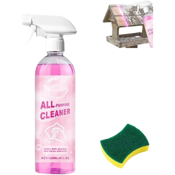 Multi-Purpose Bird Feeder Cleaner Spray, Fast-Acting for Metal, Wood & Plastic Bird Feeders, Birdhouse Cleaner, Just Spray & Wipe (1Pcs)