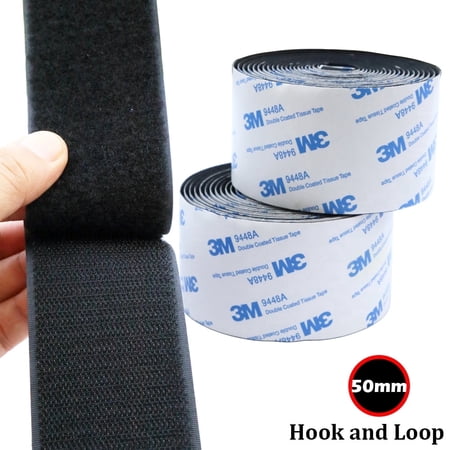Multi-Purpose Black Sticky Back – 2 Inch x 10FT Roll, No-Residue Removal for Long Runs & Trim