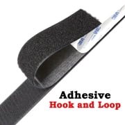 Multi-Purpose Black Sticky Back Strip - Heavy Duty 2" Wide Hook and Loop for Home & Auto
