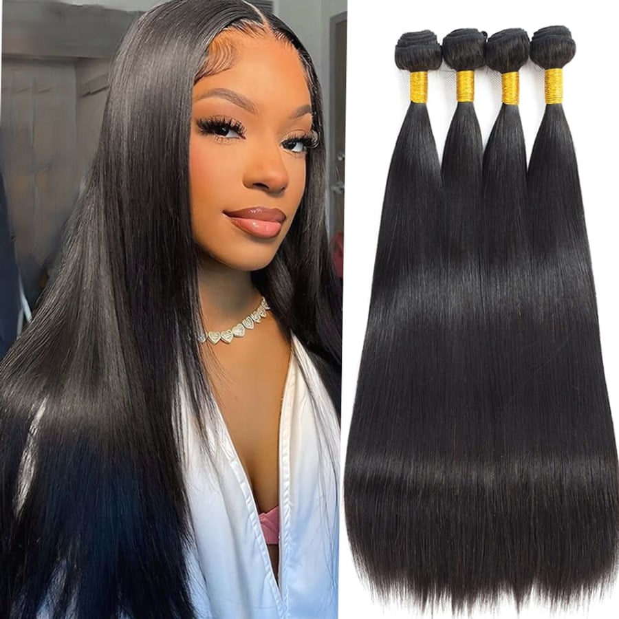 Multi-Purpose Brazilian Raw Virgin Unprocessed Human Hair Extensions Bone Straight 3 4 Bundles Double Weft Bulk Braiding Hair 30 Inch – Typpkmm