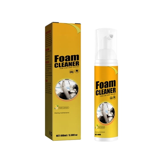 Multi-Purpose Car Cleaner Spray, Water-Based Foam Car Interior Cleaner for Dashboards Steering Wheels Door Panels, Powerful Stain Remover with Non-Greasy, UV Protection Car Detailing Supplies