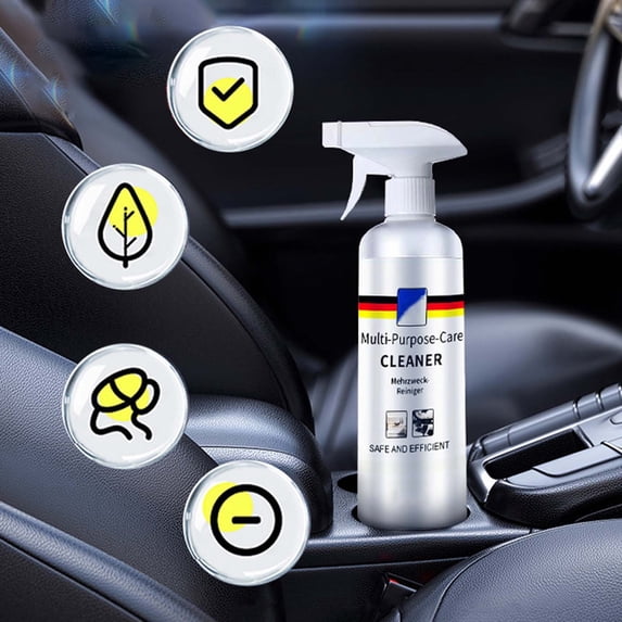 Multi-Purpose Car Foam Cleaner - 300ml All-Purpose Interior & Exterior Cleaner, Removes Oil Stains & Grease, Fresh Fruity Scent, Leak-Proof Spray Bottle