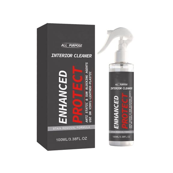 Multi Purpose Car Interior Cleaner Spray Leather Seat Stain Remover Auto Dashboard & Screen Safe Refreshing Cleaner Black