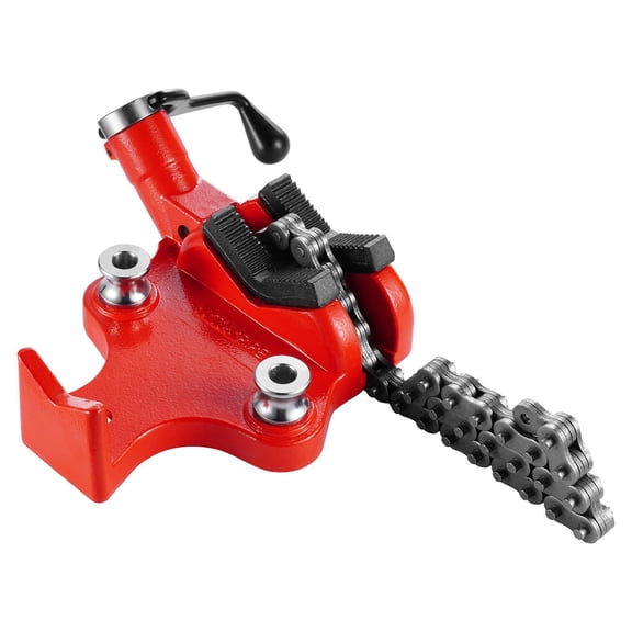 Heavy-Duty Chain Vise for Pipe, 1/4" to 6" Capacity, 28" Durable Chain & Cast Iron Base - Perfect for Plumbing and Metalwork