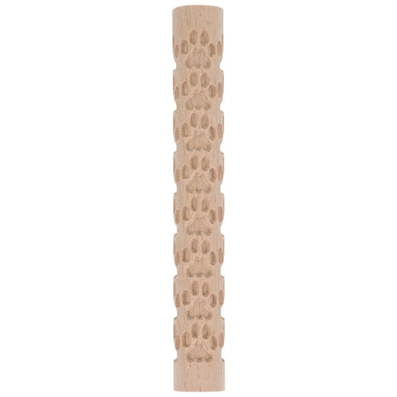 Wooden Multi-Purpose Clay Texture Roller Stick for Baking and Polymer Clay Embossing, Handheld Rolling Pin for Crafting and Art Projects