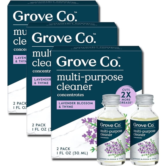 Multi-Purpose Cleaner, Refill Concentrate (61 oz) Plant-Based Home Cleaning Product, Ammonia and Chlorine Free, No Plastic Waste, Lavender and Thyme, Total 32 Pack Refill