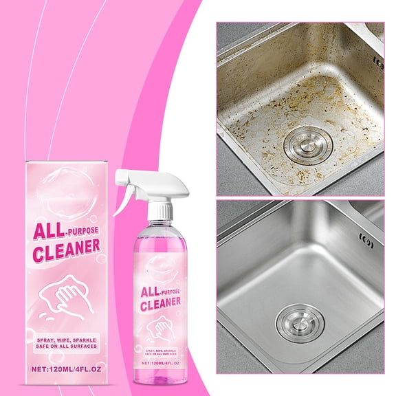 Multi-Purpose Cleaner Spray, 4.1 fl oz All Surface Degreaser for Kitchen Bathroom and Home, Powerful Stain Remover for Countertops Tiles and Glass, All Surface Degreaser