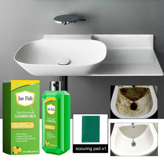 Multi-Purpose Cleaning Milk, 100ml Concentrated Cleaner for Kitchen Surfaces, Stoves, Appliances, Cookware, Gentle Formula Safe on Most Materials, No Residue, Effective Grease & Stain Remover