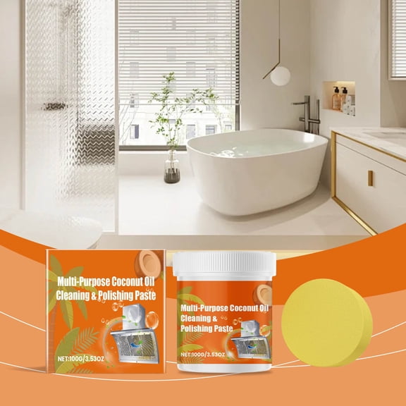 Multi-Purpose Cleaning Paste for Rust Removal, Degreasing and Polishing - Heavy Duty Cleaner for Metal, Wood, Plastic Surfaces - Safe, Natural Formula with Protective Coating