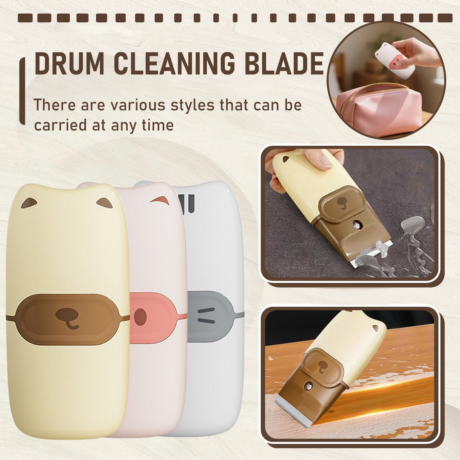 Multi-Purpose Cleaning Scraper,2-in-1 Cute Scraper Cleaning Tools ...
