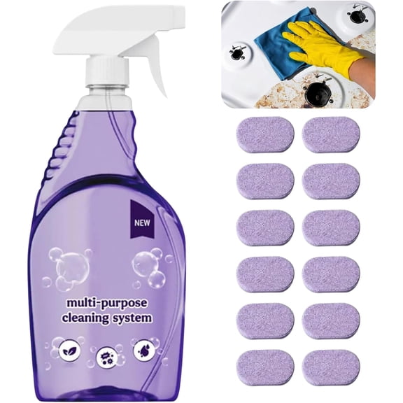 Multi-Purpose Cleaning System,Clean Spray Cleaner For Ovens,Spray Oven Cleaner,Multi-Surface Cleaners With Concentrated Cleaning Tablets,Sided Cleaning Agent Suitable For Households