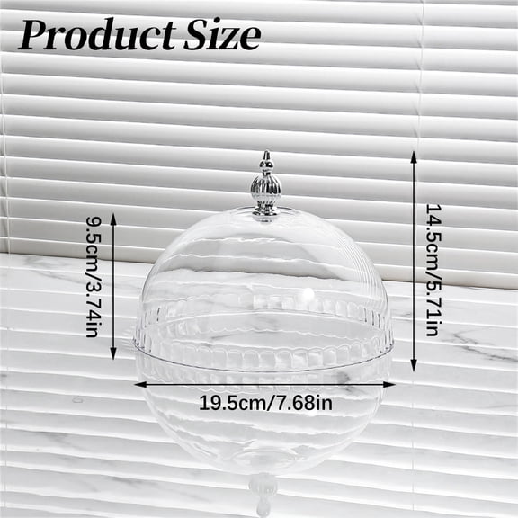 Multi-Purpose,Clear Cake Dome Cover,Plastic Round Cake Stand Cover,Plastic Pastry Display Cloche for Food ,BPA Free,Cake Cover Lid for Cake Stand Cake Plate Display Serving Platter(20X20CM)