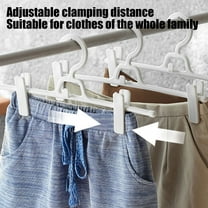 Multi-Purpose Clothes Hanger Set - 5 Pack Non-Slip Pants & Garment Hangers with Clips, 13.39" Wide Space-Saving Design for Closet Organization