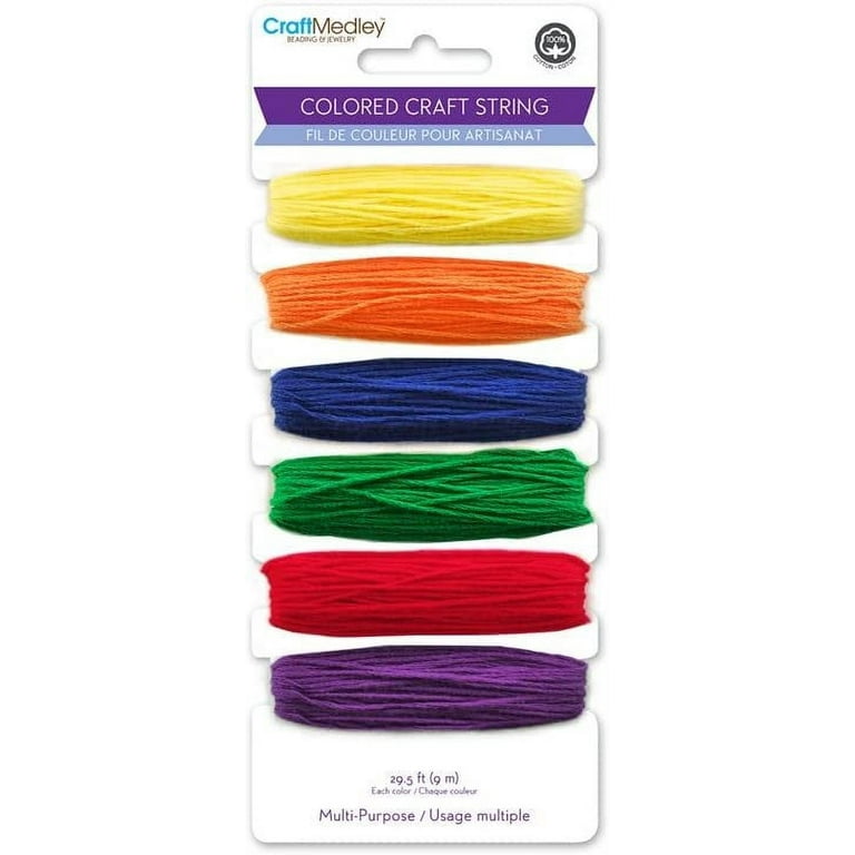 Multi-Purpose Colored Craft String, 29-1/2', Brights