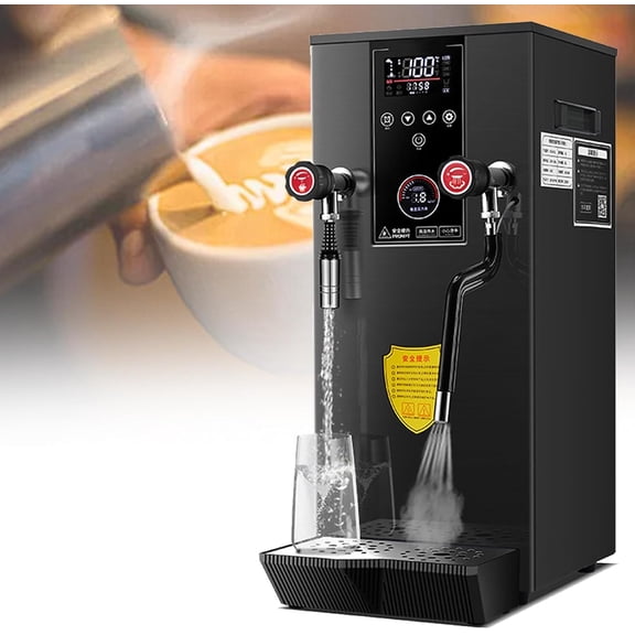 Multi-Purpose Commercial Milk Frother, 12L Full-Automatic Steam Boiling Water Frothing Machine, with LED Screen Display, Electric Milk Foam Machine
